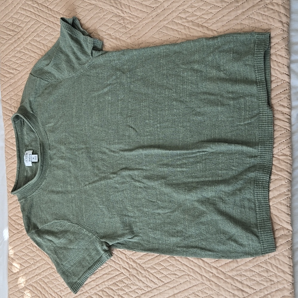 J. Crew Olive Green Short-Sleeve Knit Top